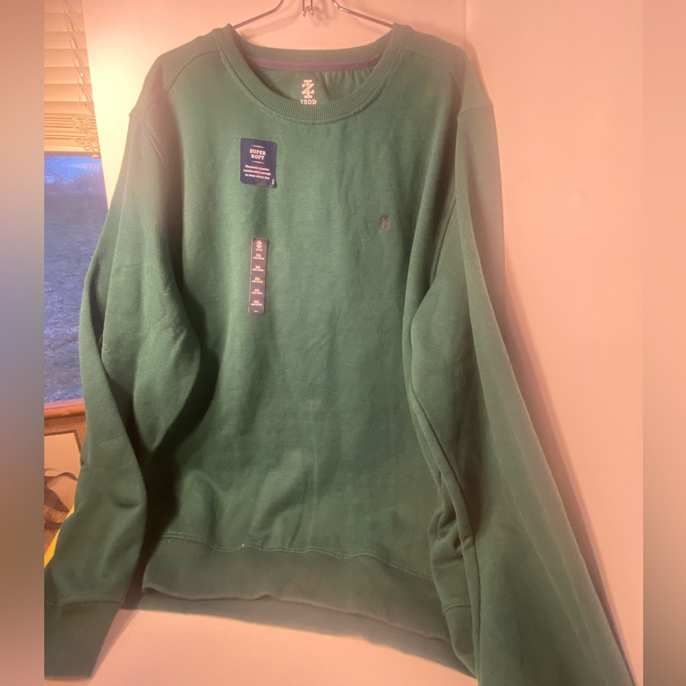 Brand New IZOD Green with Blue stitching sweater